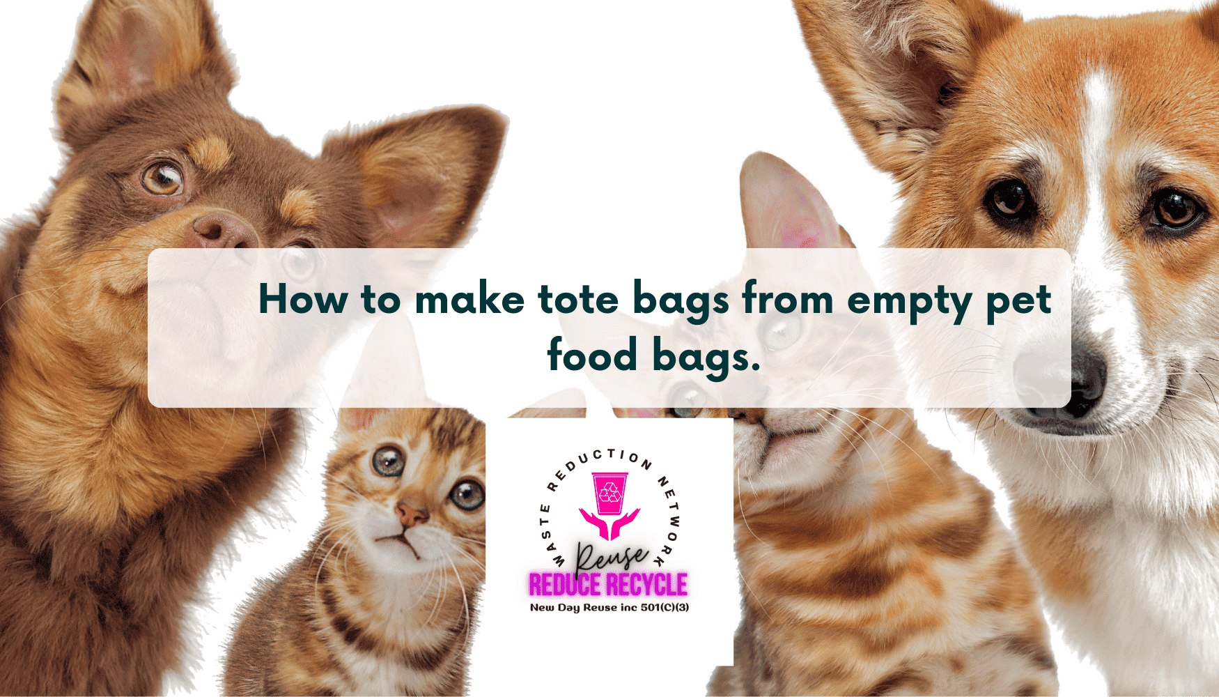 how to make tote bags from empty pet food bags.